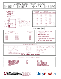 Datasheet 1N1616 manufacturer Microsemi